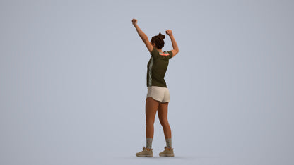 photogrammetry 3D woman sport, realistic human model archviz FBX, front view render