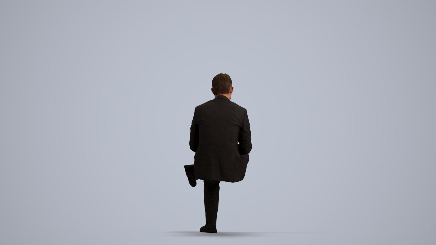 realistic 3D people man business, render-ready for V-Ray and Corona, FBX OBJ, front view render