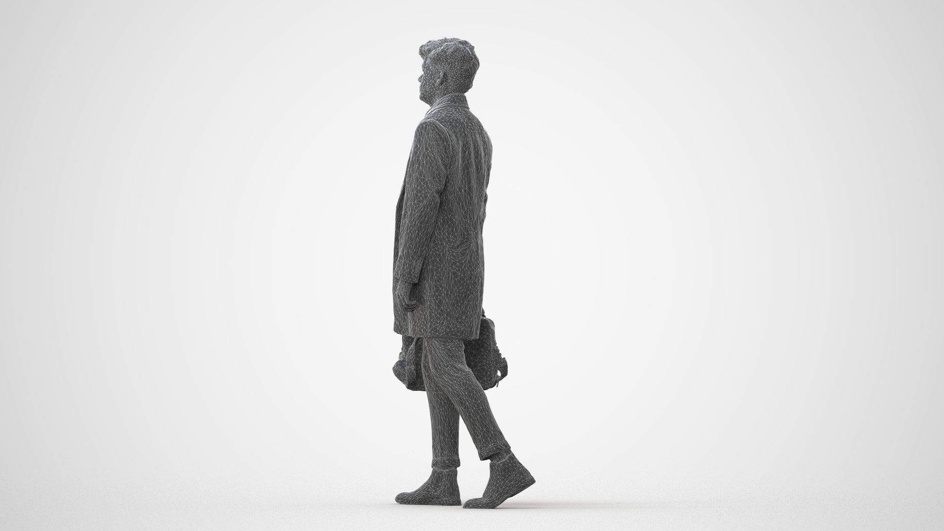 realistic 3D human man business walking, archviz people FBX OBJ for Blender, square thumbnail