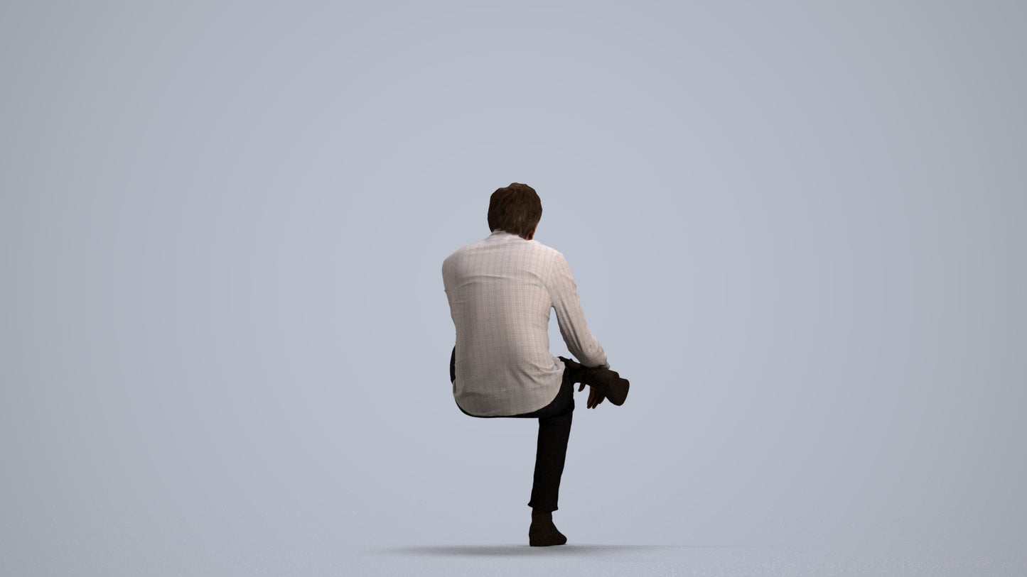 3D scanned man business, photorealistic archviz people for Enscape and SketchUp, front view render