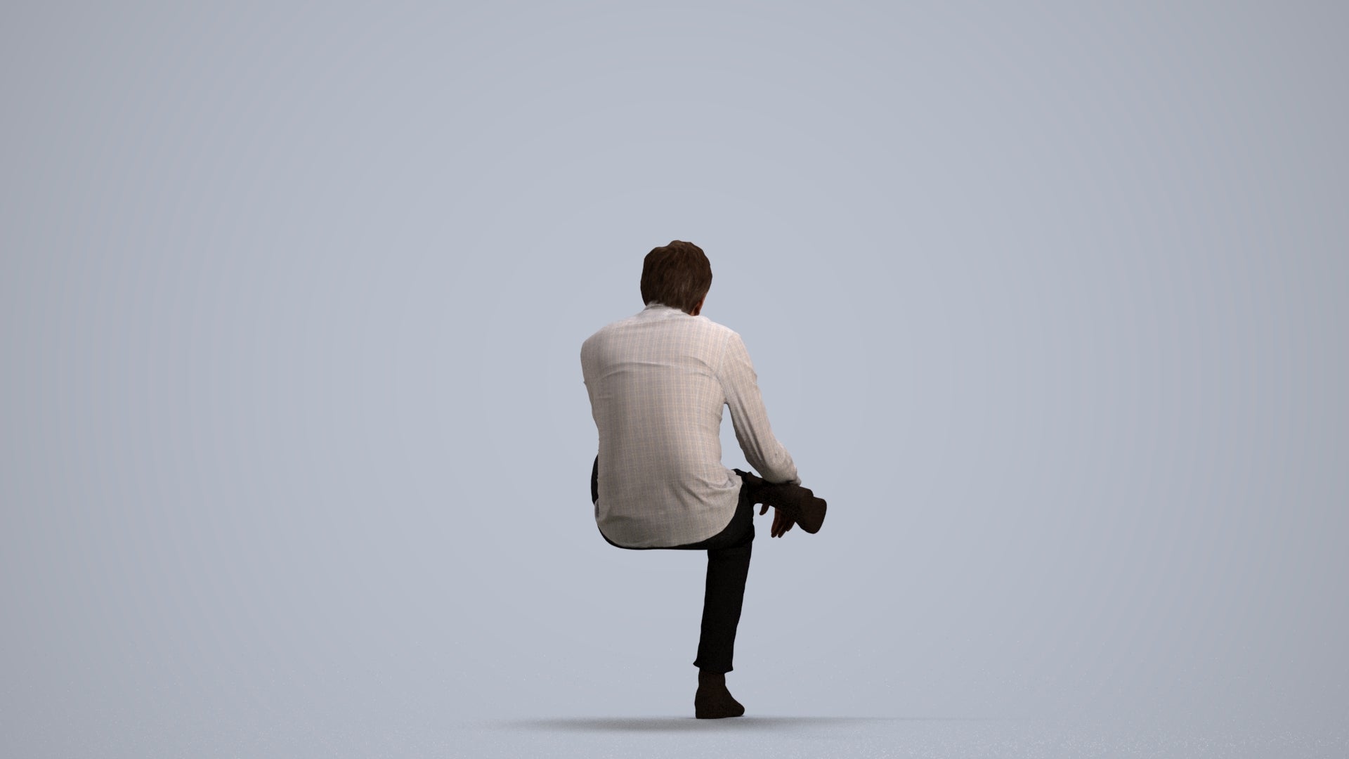 3D scanned man business, photorealistic archviz people for Enscape and SketchUp, front view render