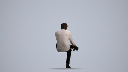 3D scanned man business, photorealistic archviz people for Enscape and SketchUp, front view render