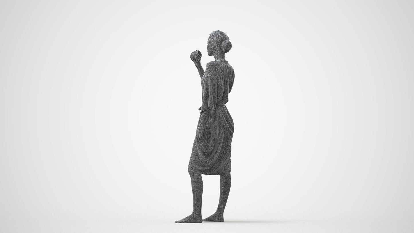 realistic 3D human woman bathroom, archviz people FBX OBJ for Blender, square thumbnail