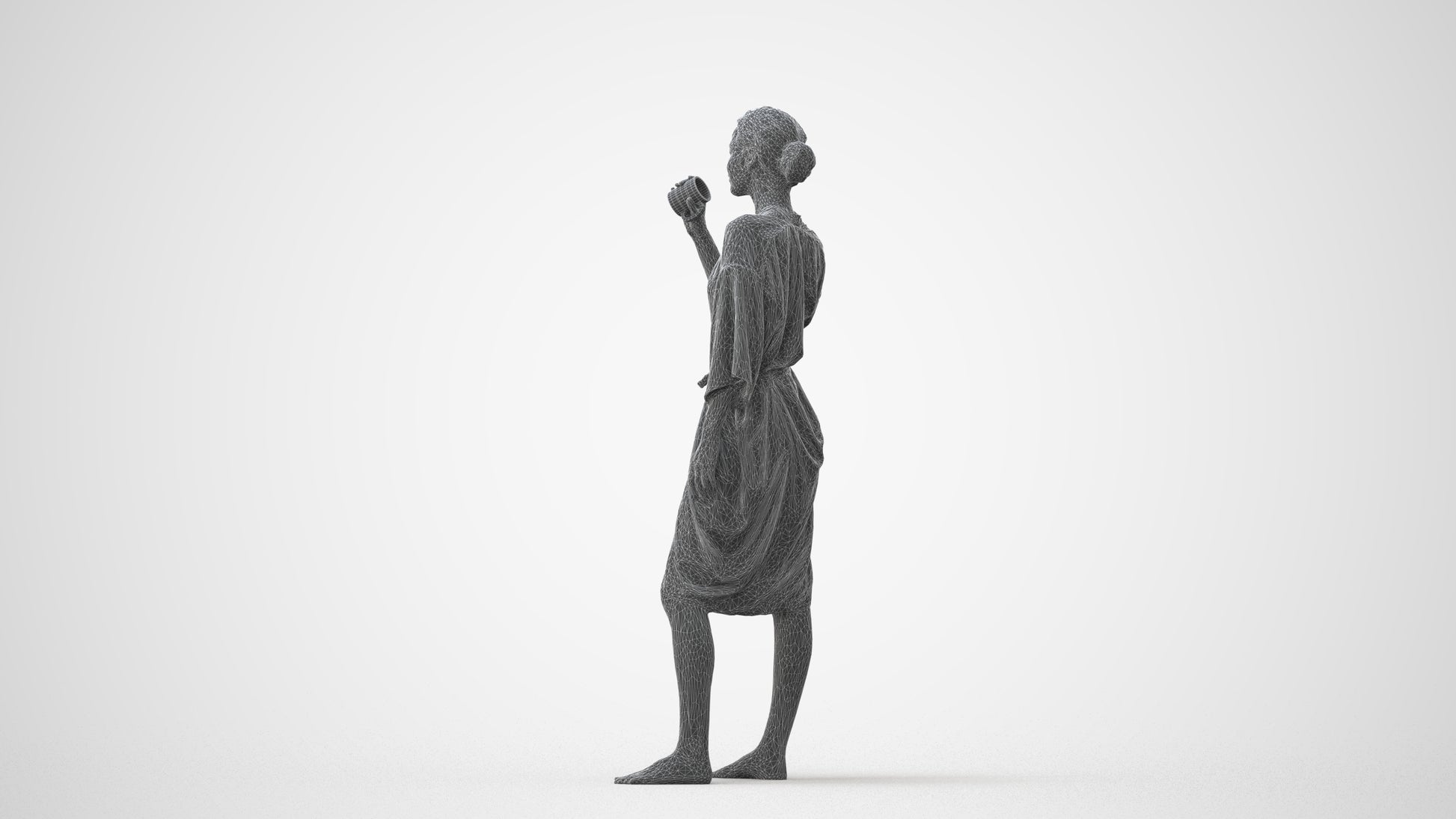 realistic 3D human woman bathroom, archviz people FBX OBJ for Blender, square thumbnail