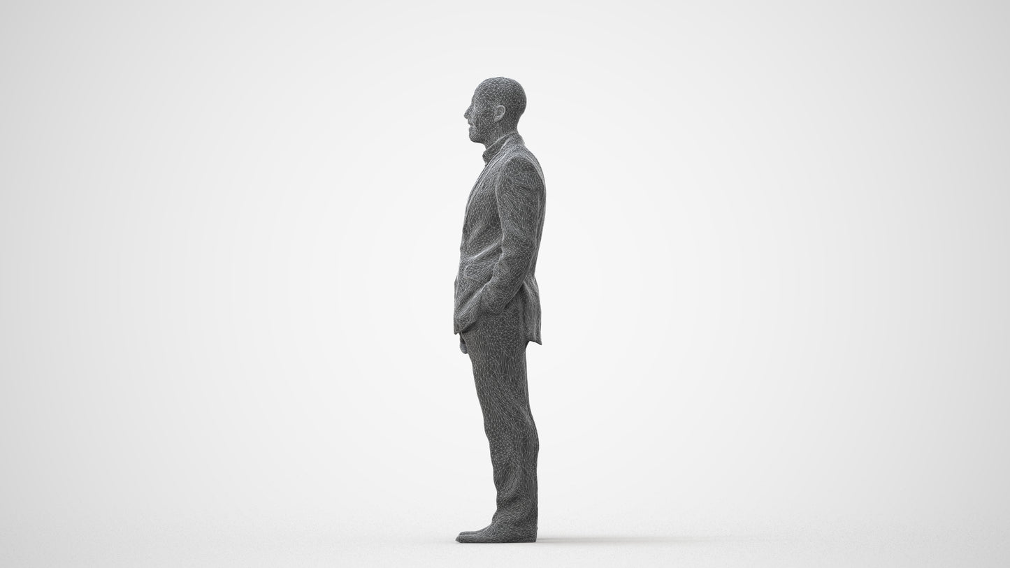 realistic 3D man business, scanned archviz people for Blender and 3ds Max, square thumbnail