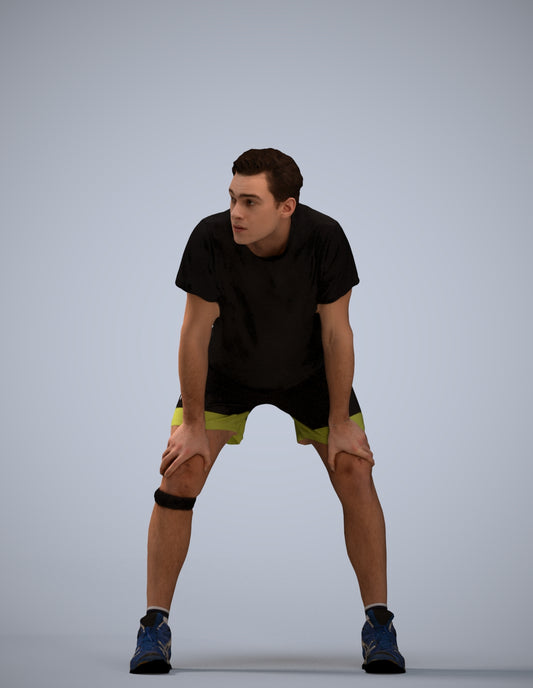 realistic 3D man sport, scanned archviz people for Blender and 3ds Max