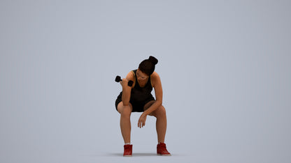 realistic 3D people woman sport, render-ready for V-Ray and Corona, FBX OBJ, standing pose render