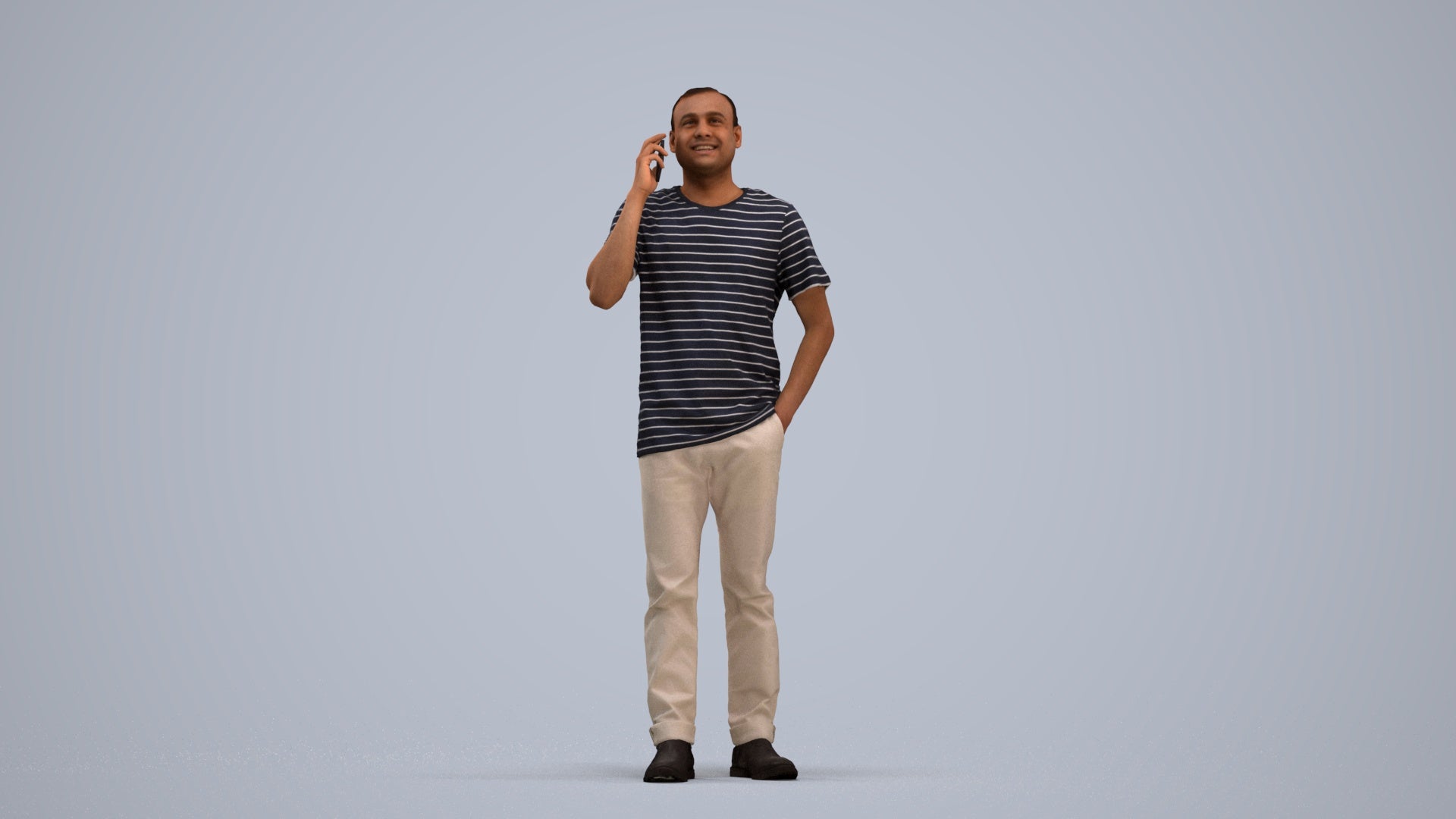 photogrammetry 3D man casual standing, realistic human model archviz FBX, standing pose render