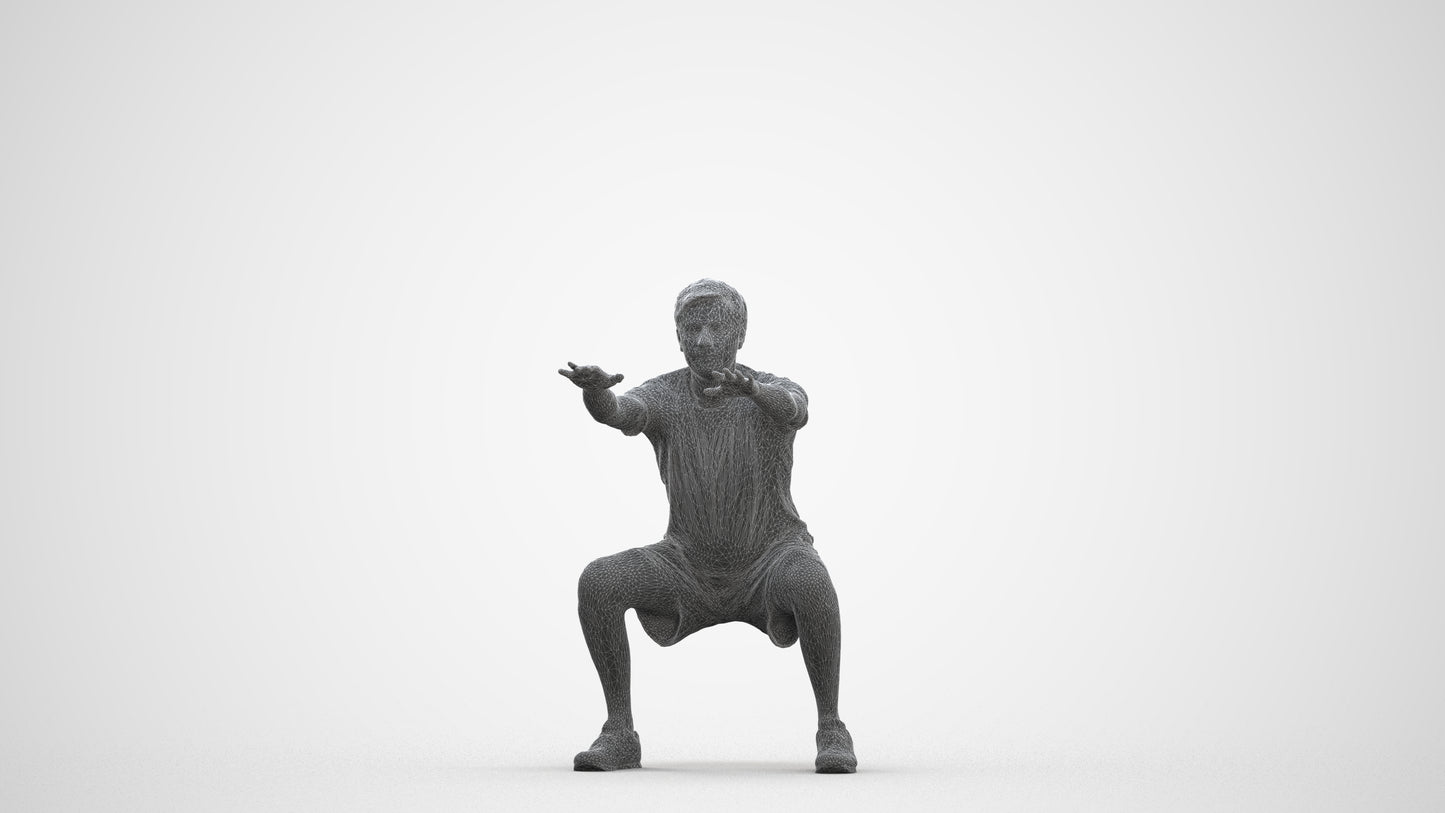 realistic 3D people man sport, render-ready for V-Ray and Corona, FBX OBJ, three-quarter front view render