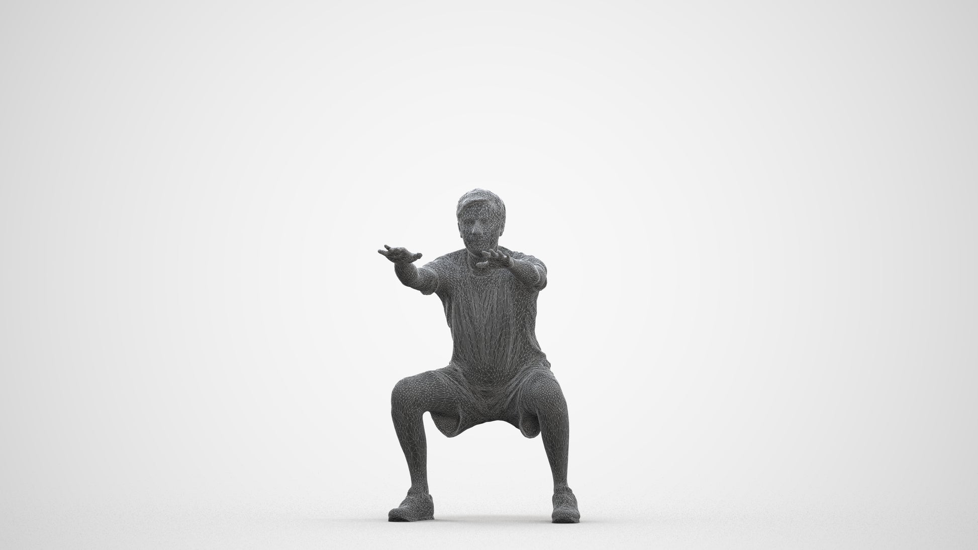 realistic 3D people man sport, render-ready for V-Ray and Corona, FBX OBJ, three-quarter front view render