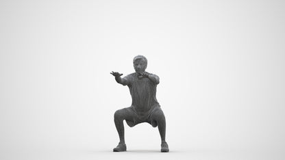 realistic 3D people man sport, render-ready for V-Ray and Corona, FBX OBJ, three-quarter front view render