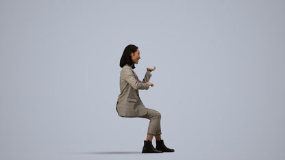 realistic 3D woman business, scanned archviz people for Blender and 3ds Max, side view render