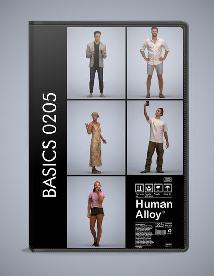 3D people models standing bundle, 5 scanned humans for 3ds Max rendering