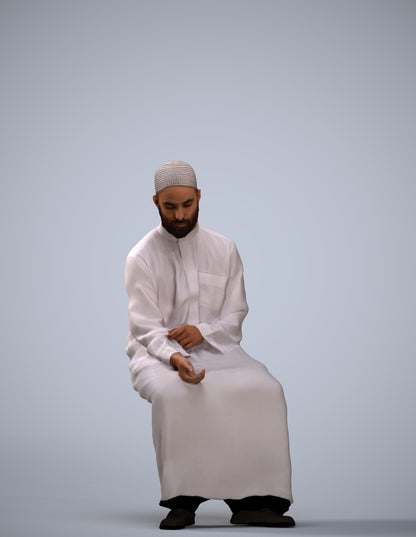 3D people model man sitting, scanned human for 3ds Max rendering