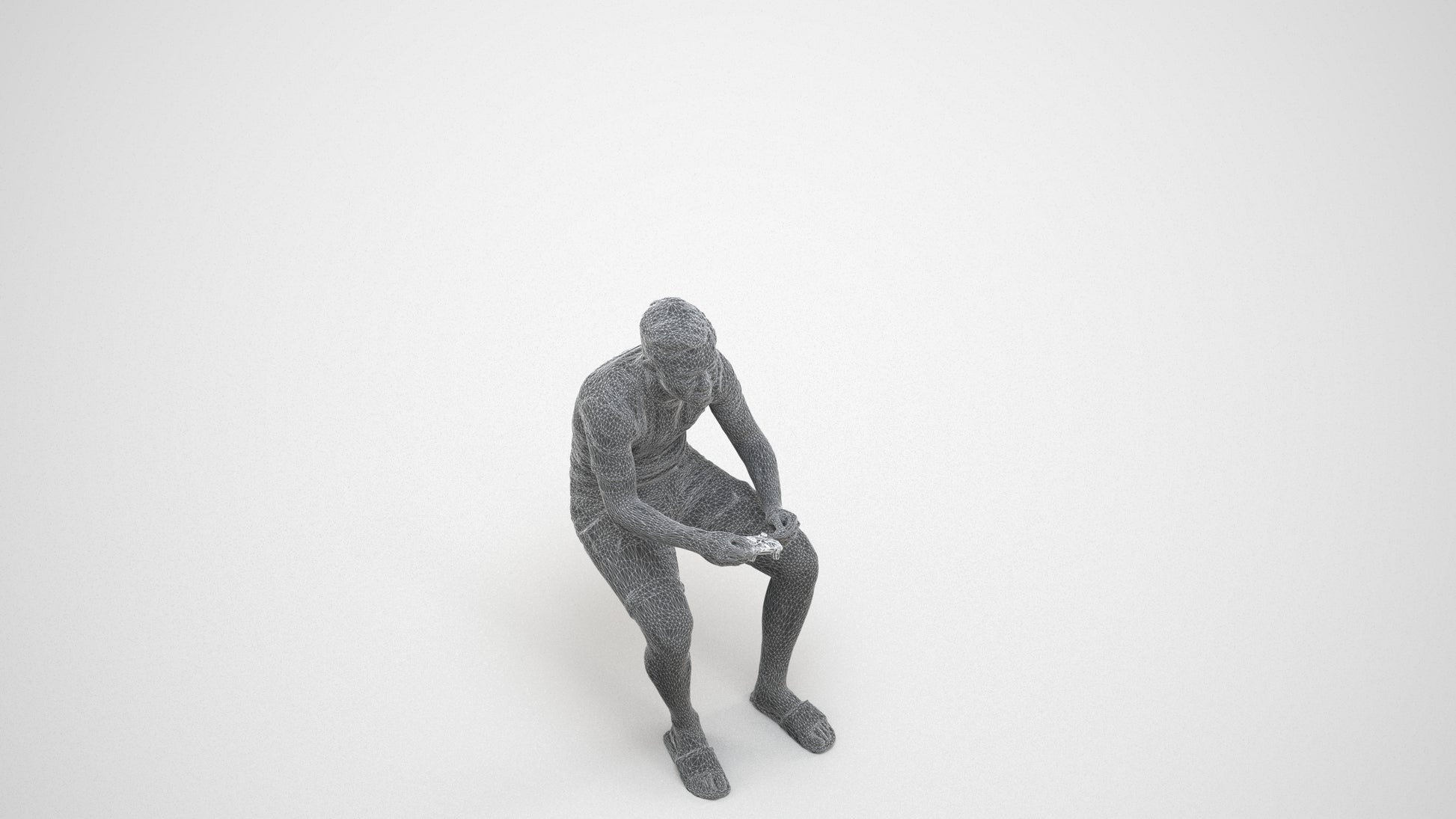 realistic 3D boy casual kids, scanned archviz people for Blender and 3ds Max, wireframe three-quarter view