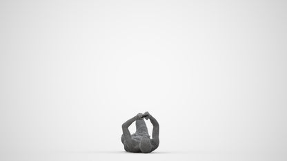 scanned 3D man pool, photogrammetry people for Enscape and V-Ray, wireframe back view