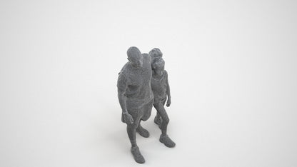 realistic 3D people girl sport kids, render-ready for V-Ray and Corona, FBX OBJ, wireframe three-quarter view
