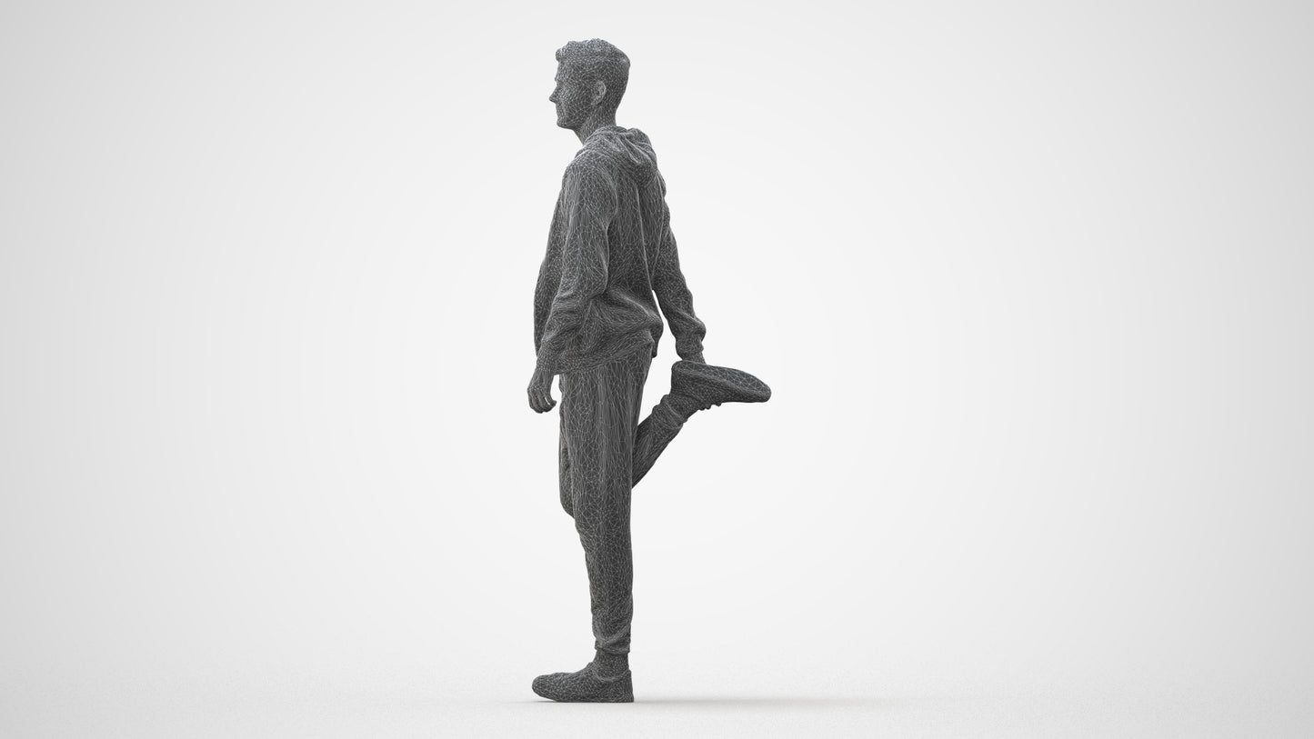 realistic 3D human man sport, archviz people FBX OBJ for Blender, square thumbnail