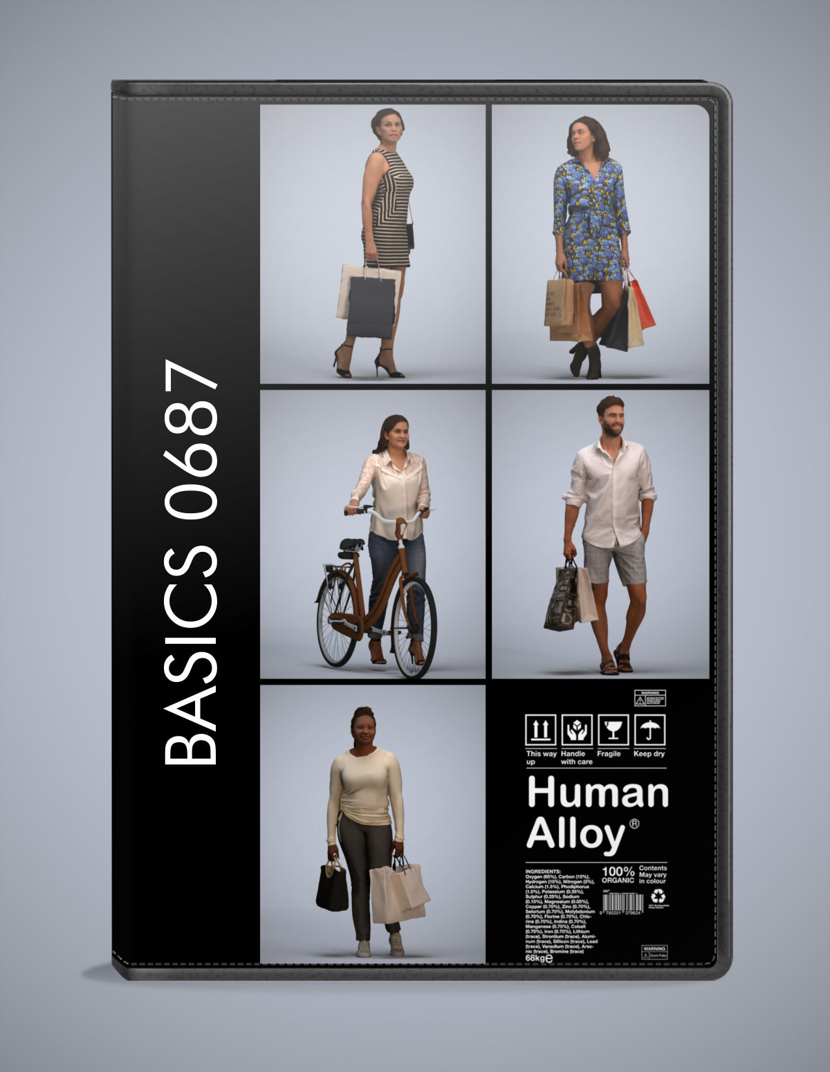 5 3D scanned people shopping, photorealistic archviz pack for Enscape and SketchUp