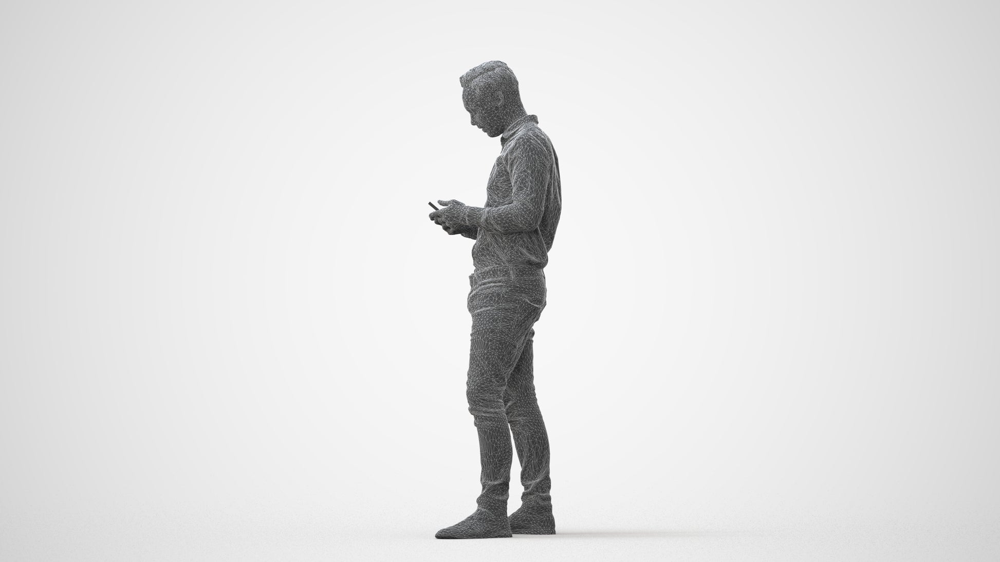 3D people model man casual standing, scanned human for 3ds Max rendering, square thumbnail