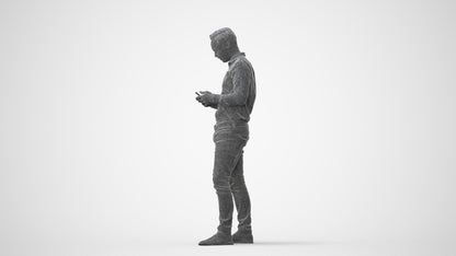 3D people model man casual standing, scanned human for 3ds Max rendering, square thumbnail