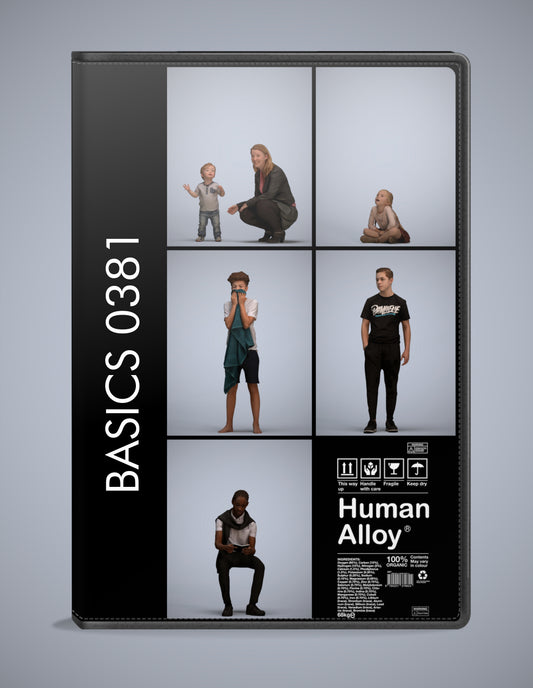 3D people models kids bundle, 5 scanned humans for 3ds Max rendering