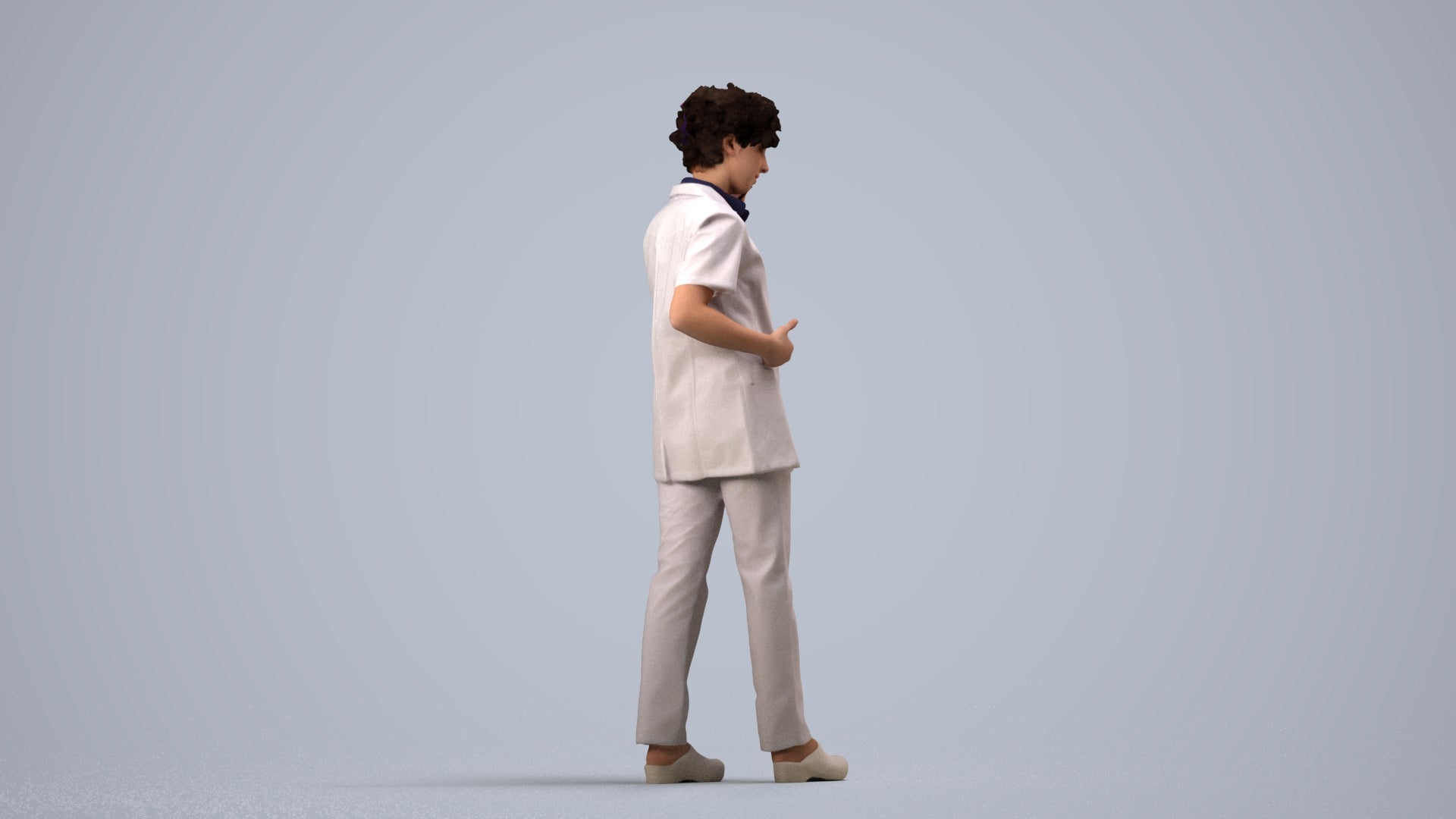 photogrammetry 3D woman medical, realistic human model archviz FBX, side view render