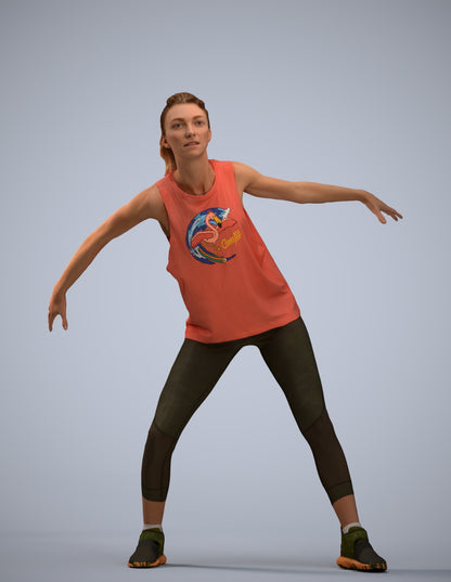 realistic 3D people woman sport, render-ready for V-Ray and Corona, FBX OBJ