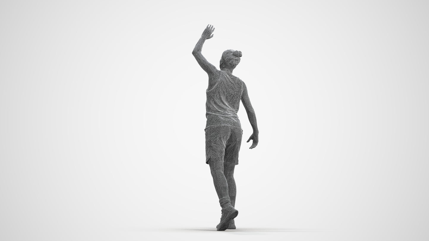realistic 3D people woman sport, render-ready for V-Ray and Corona, FBX OBJ, wireframe front view