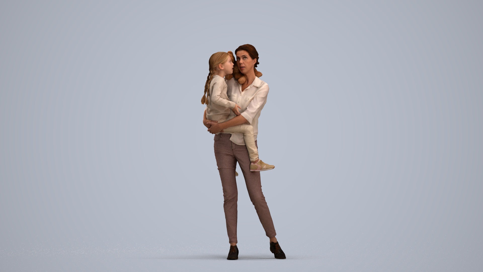 realistic 3D people girl casual kids, render-ready for V-Ray and Corona, FBX OBJ, standing pose render