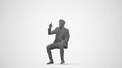 photogrammetry 3D man business, realistic human model archviz FBX, wireframe back view