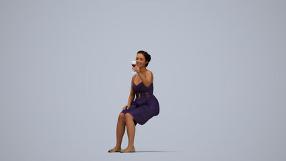 3D scanned woman formalaffairs formal, photorealistic archviz people for Enscape and SketchUp, top-down view render