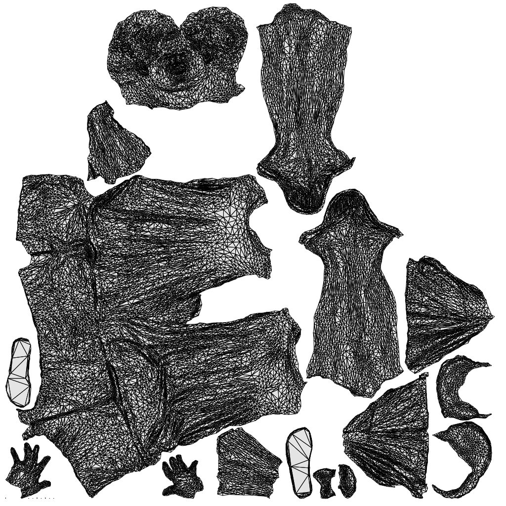 3D human model man casual standing, photogrammetry scanned person for archviz, wireframe top-down view
