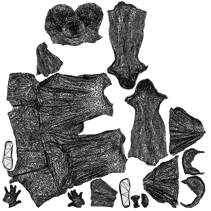 3D human model man casual standing, photogrammetry scanned person for archviz, wireframe top-down view