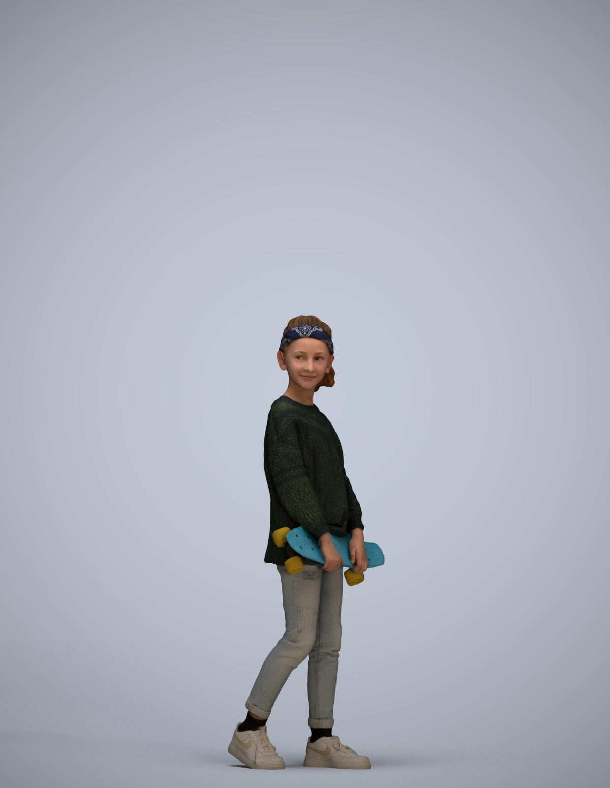 3D people model girl casual kids, scanned human for 3ds Max rendering