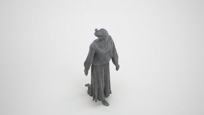 realistic 3D people woman casual walking, render-ready for V-Ray and Corona, FBX OBJ, wireframe three-quarter view