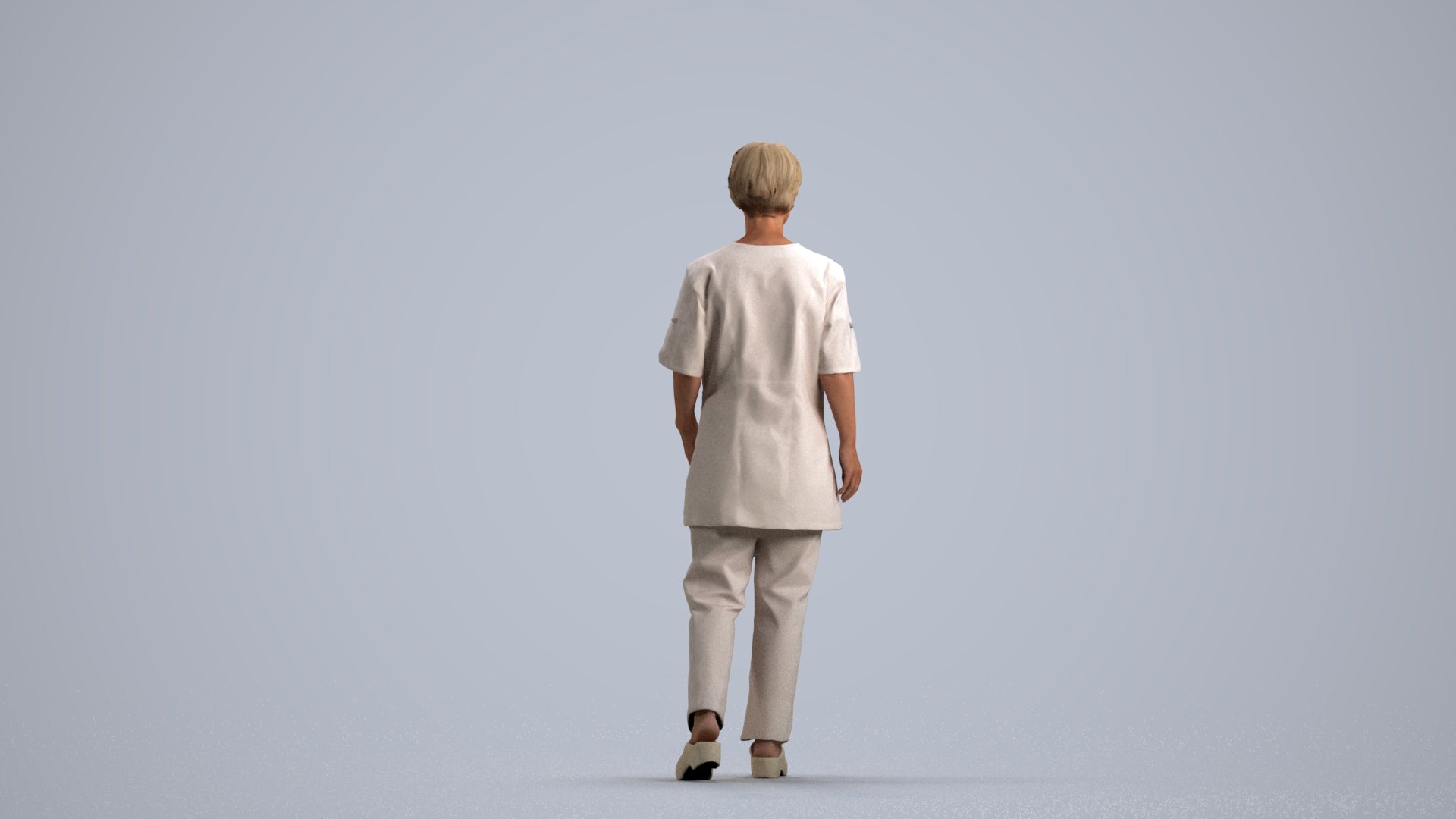 photogrammetry 3D woman standing, realistic human model archviz FBX, front view render