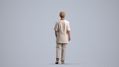 photogrammetry 3D woman standing, realistic human model archviz FBX, front view render