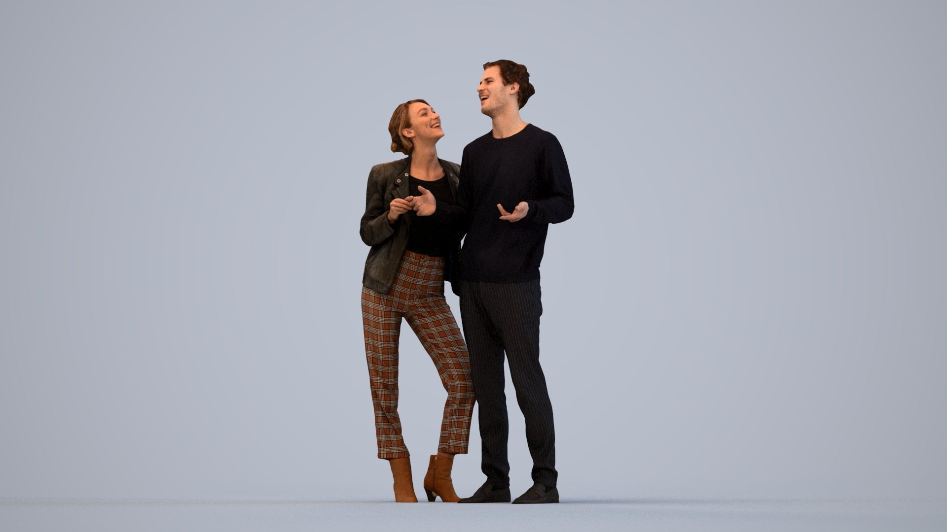 scanned 3D senior woman business shopping, photogrammetry people for Enscape and V-Ray, top-down view render