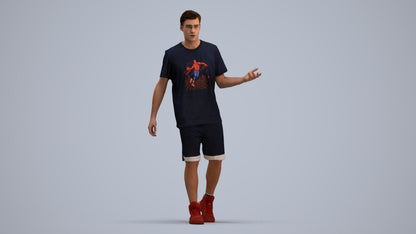 realistic 3D man sport, scanned archviz people for Blender and 3ds Max, standing pose render