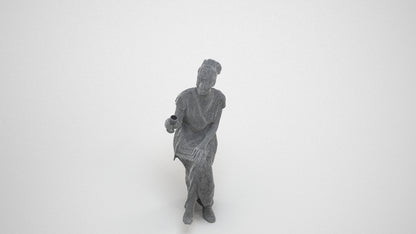 scanned 3D woman formal formalaffairs, photogrammetry people for Enscape and V-Ray, wireframe three-quarter view