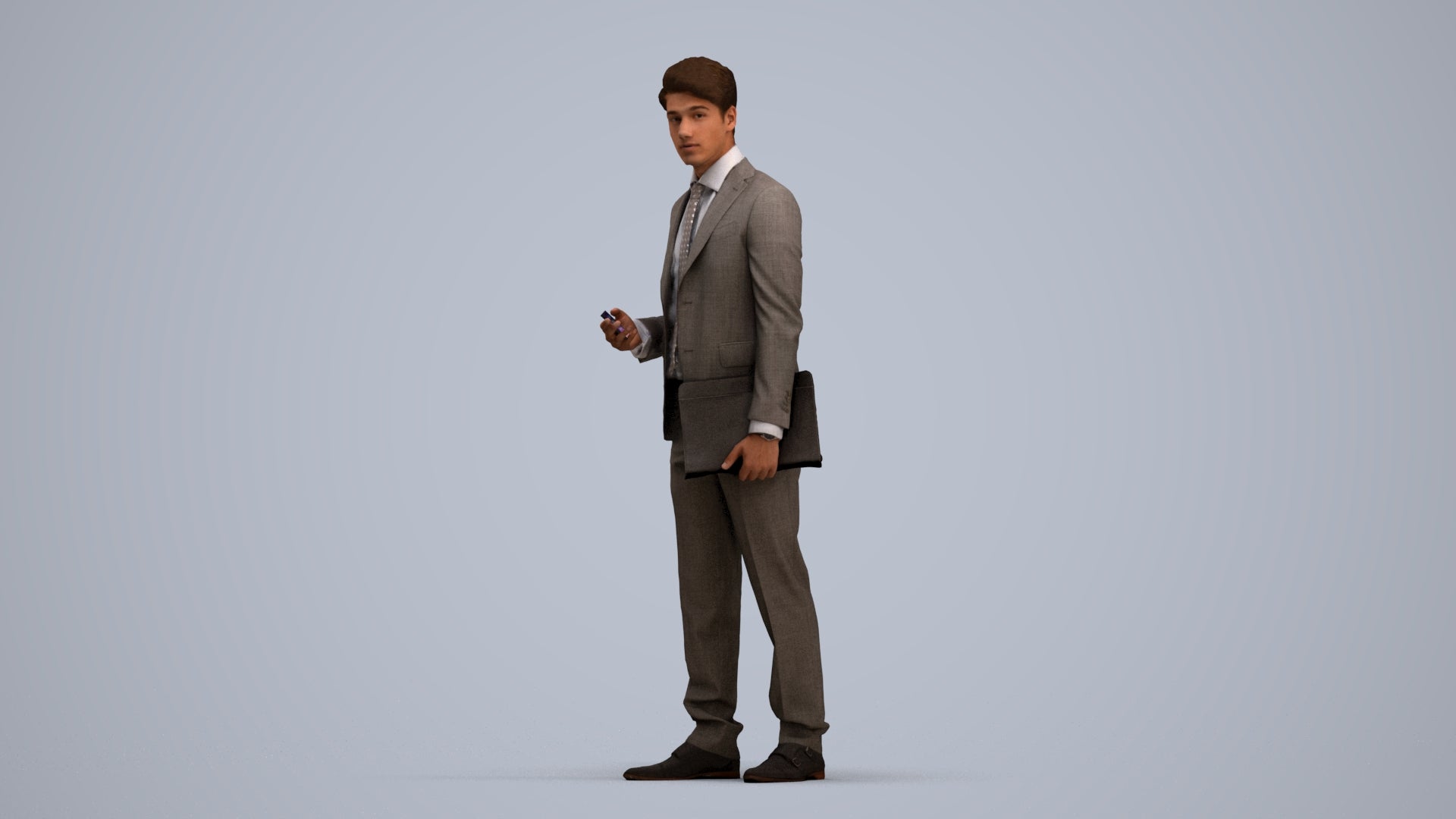realistic 3D people man business, render-ready for V-Ray and Corona, FBX OBJ, standing pose render