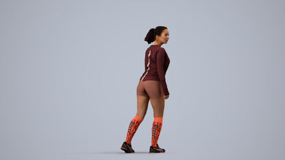 scanned 3D woman sport, photogrammetry people for Enscape and V-Ray, side view render