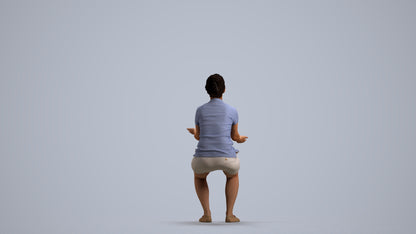 realistic 3D people woman casual sitting, render-ready for V-Ray and Corona, FBX OBJ, front view render
