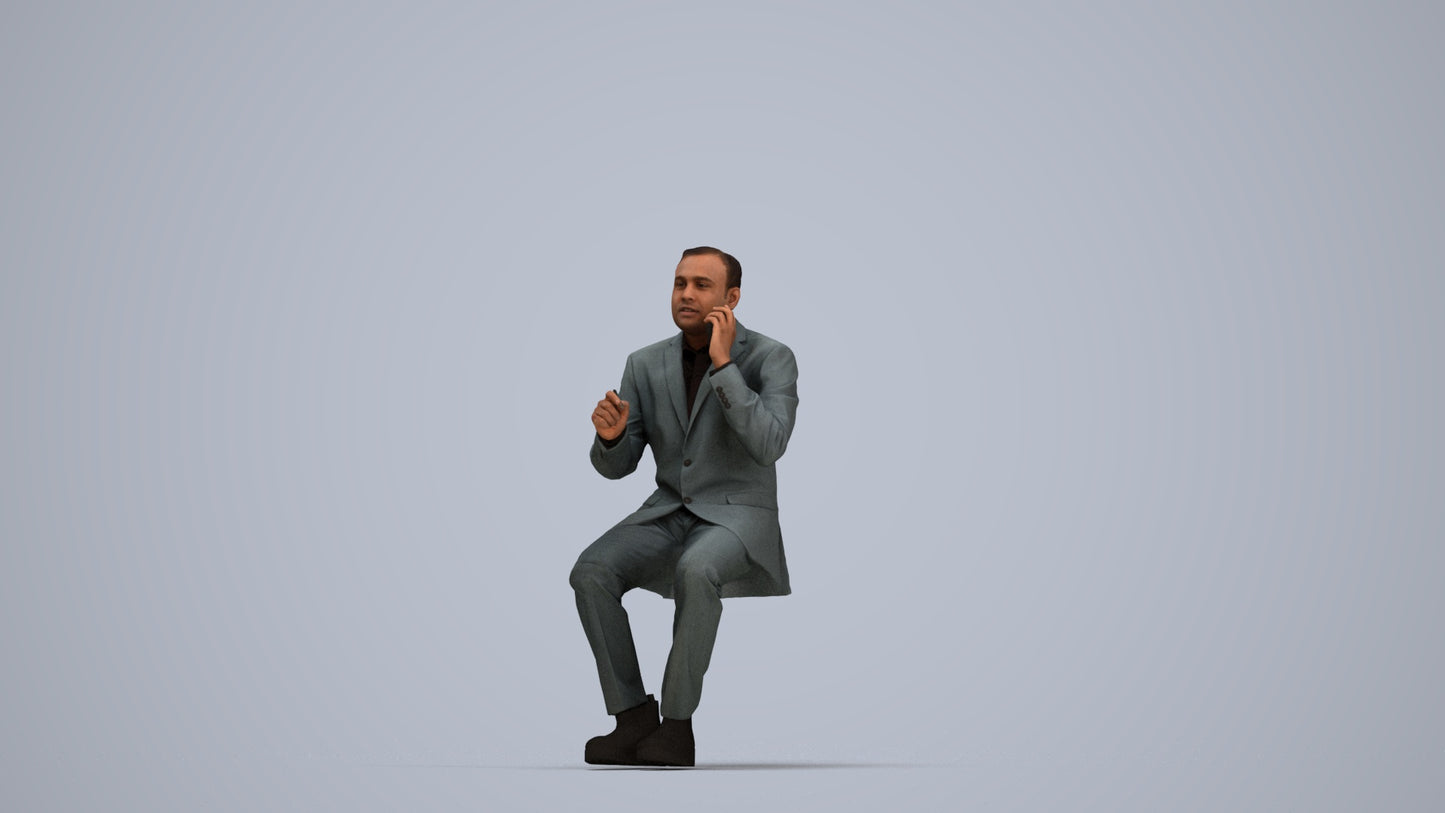 photogrammetry 3D man business shopping, realistic human model archviz FBX, top-down view render