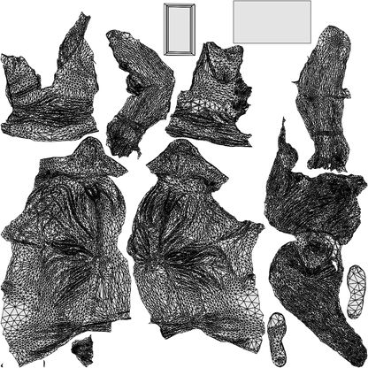 3D human model woman casual sitting, photogrammetry scanned person for archviz, wireframe top-down view