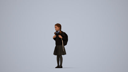 photogrammetry 3D girl kids, realistic human model archviz FBX, top-down view render