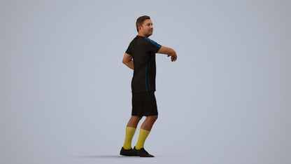 photogrammetry 3D man sport, realistic human model archviz FBX, side view render