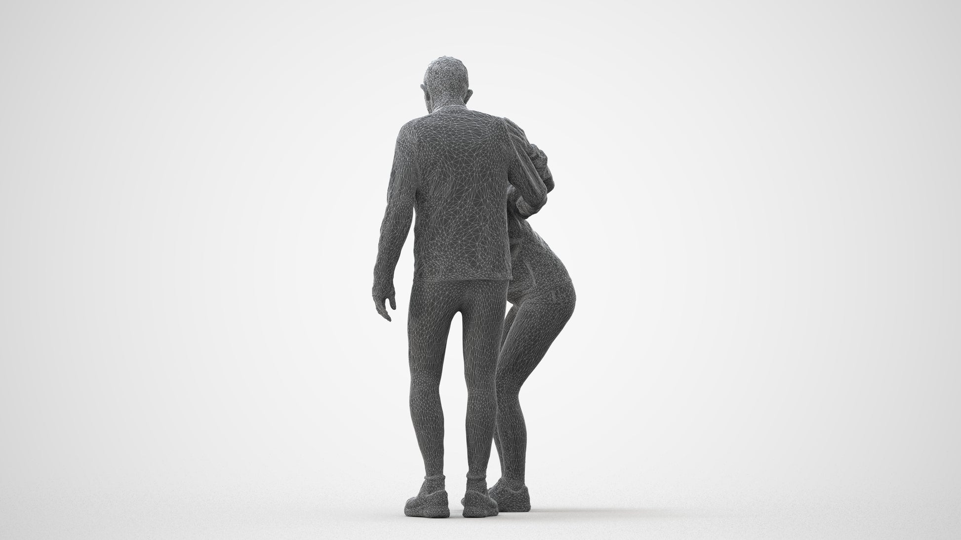 photogrammetry 3D senior woman sport, realistic human model archviz FBX, square thumbnail