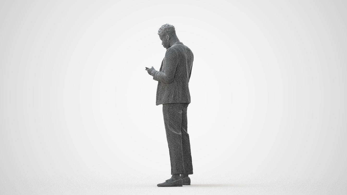 3D people model man casual standing, scanned human for 3ds Max rendering, square thumbnail